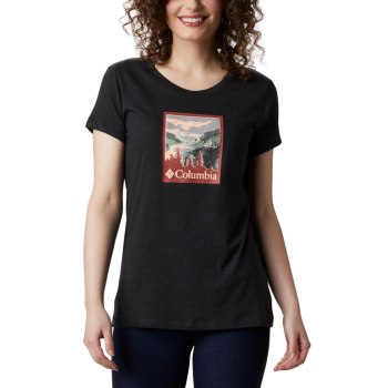 Columbia Hidden Lake Crew, Camiseta Negros Para Mujer | 831724-SWG